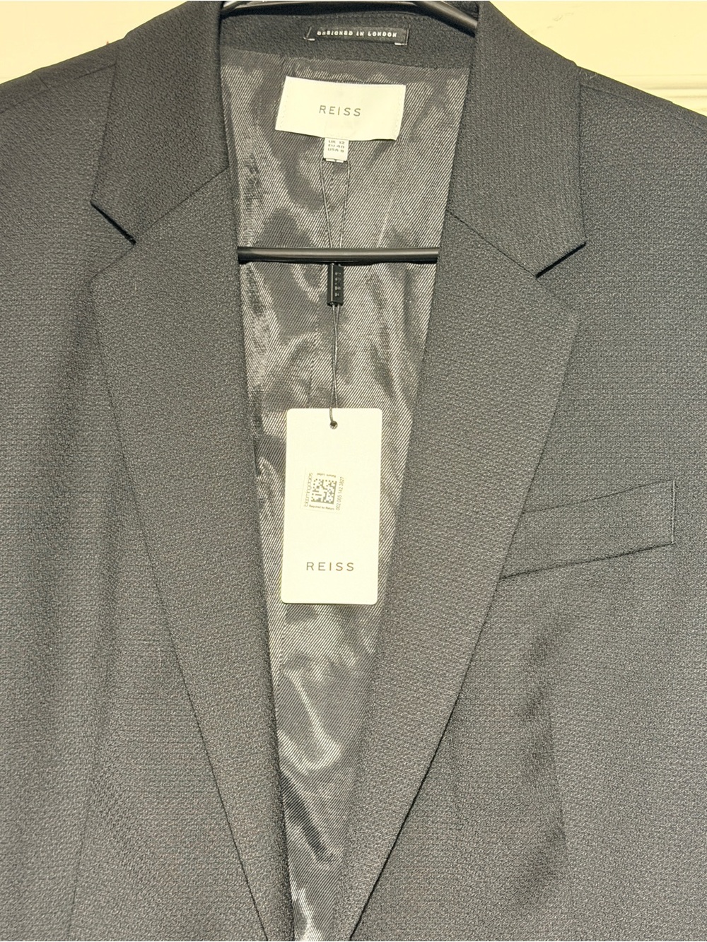 Reiss Navy Textured Single-Button Blazer - Picture 2 of 7